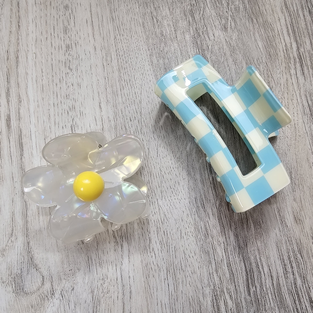 New Y2K 2 Piece Large Hair Clip Set